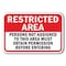 Signmission Safety Sign, 12 in Height, Aluminum, Restricted Area - R Per A-1218 Restricted Area - R Per - alternate 1